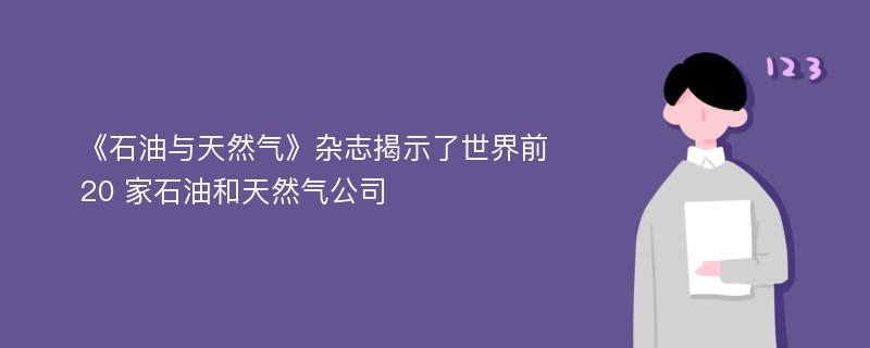 《石油与天然气》杂志揭示了世界前 20 家石油和天然气公司