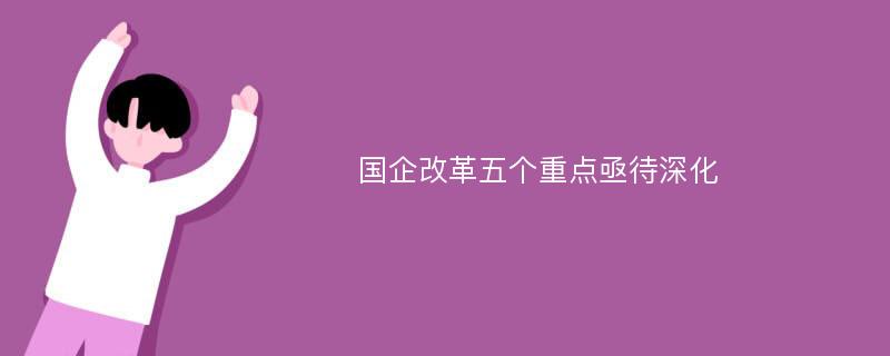 国企改革五个重点亟待深化