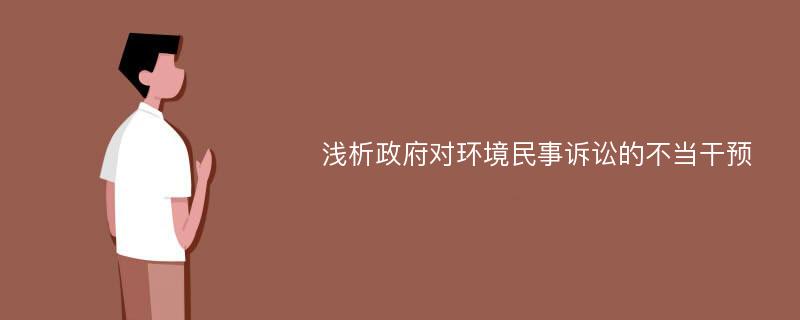 浅析政府对环境民事诉讼的不当干预