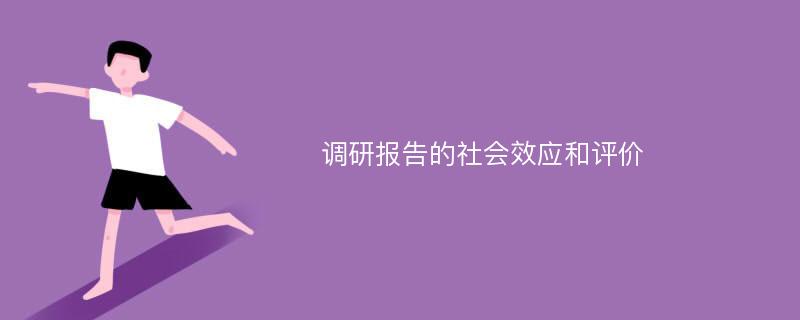 调研报告的社会效应和评价