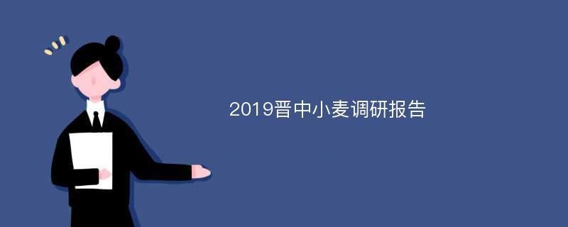 2019晋中小麦调研报告