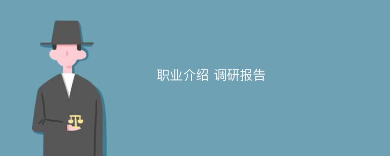 职业介绍 调研报告