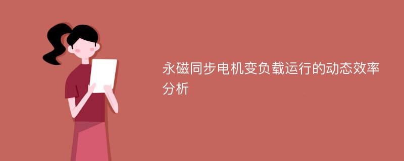 永磁同步电机变负载运行的动态效率分析