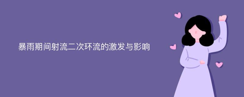 暴雨期间射流二次环流的激发与影响